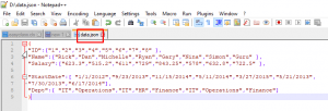 JSON data file